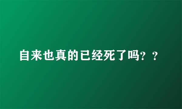 自来也真的已经死了吗？？