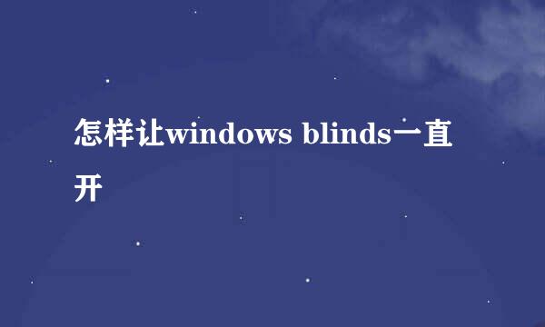 怎样让windows blinds一直开