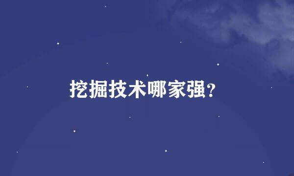 挖掘技术哪家强？