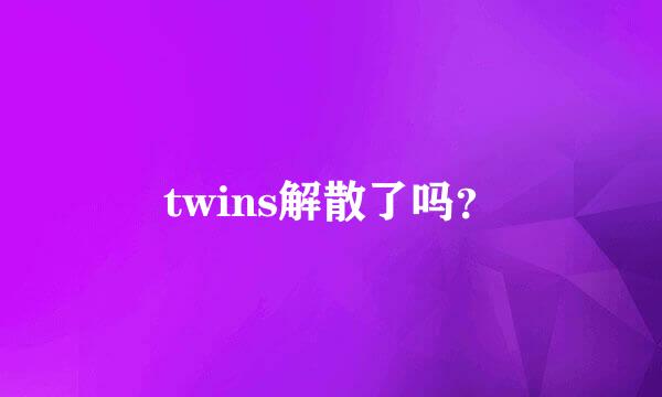 twins解散了吗？