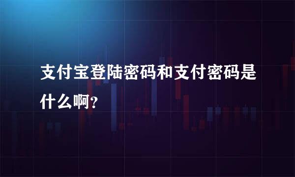 支付宝登陆密码和支付密码是什么啊？