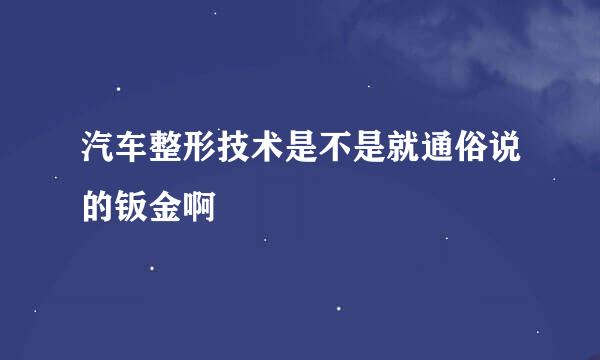 汽车整形技术是不是就通俗说的钣金啊