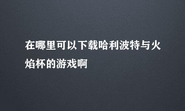 在哪里可以下载哈利波特与火焰杯的游戏啊