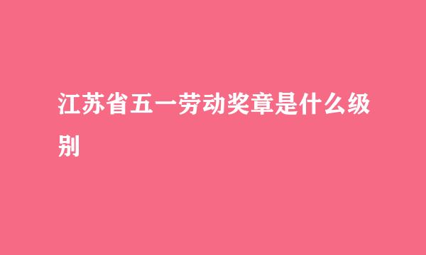 江苏省五一劳动奖章是什么级别