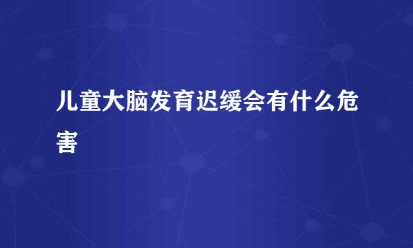 儿童大脑发育迟缓会有什么危害