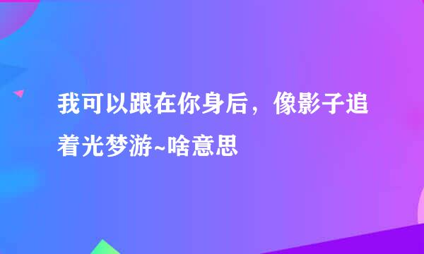 我可以跟在你身后，像影子追着光梦游~啥意思