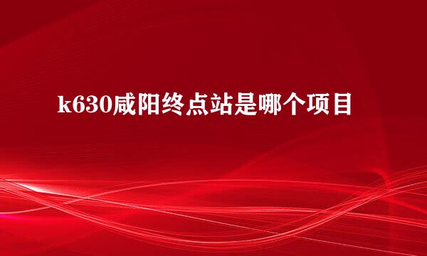 k630咸阳终点站是哪个项目