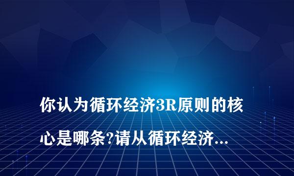 
你认为循环经济3R原则的核心是哪条?请从循环经济的高度探讨中国开展垃圾分类实践的重要性。
