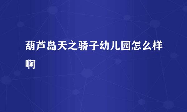 葫芦岛天之骄子幼儿园怎么样啊