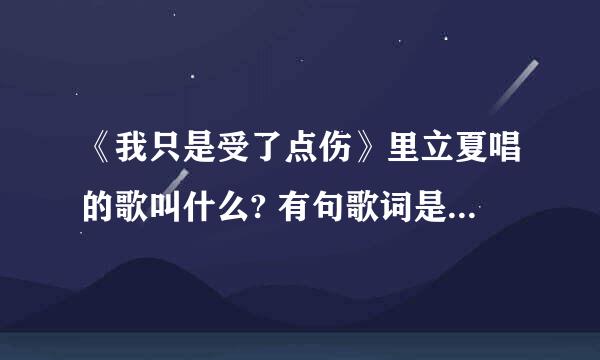 《我只是受了点伤》里立夏唱的歌叫什么? 有句歌词是;你没有错，只是没有陪我到最后``````` 是不是歌啊？