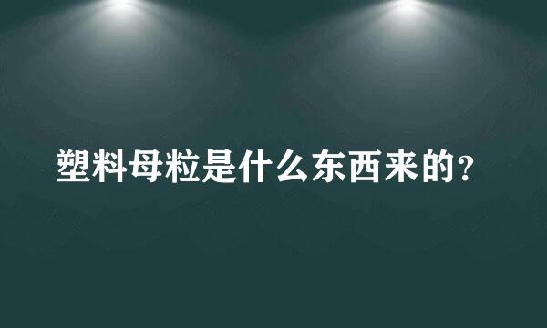 塑料母粒是什么东西来的？