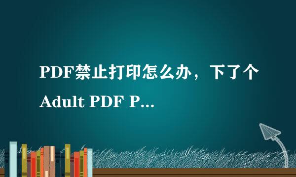 PDF禁止打印怎么办，下了个Adult PDF Password Recovery 却只能破一半