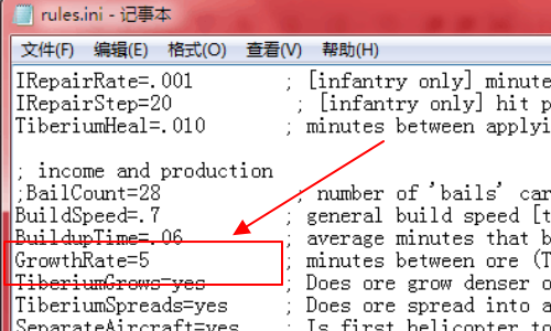 红警2怎么修改矿石的生长速度