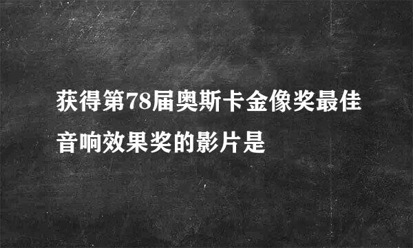 获得第78届奥斯卡金像奖最佳音响效果奖的影片是