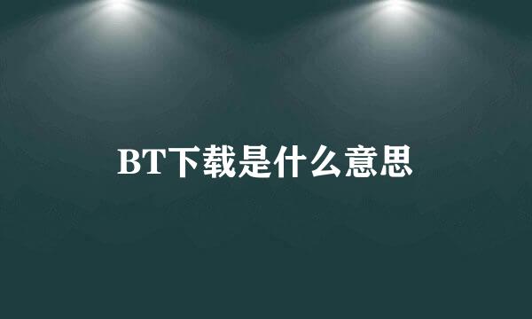 BT下载是什么意思