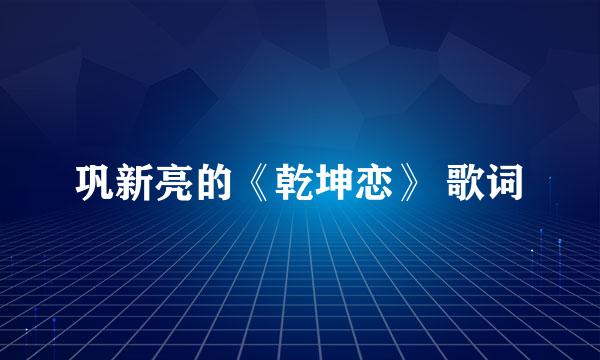 巩新亮的《乾坤恋》 歌词