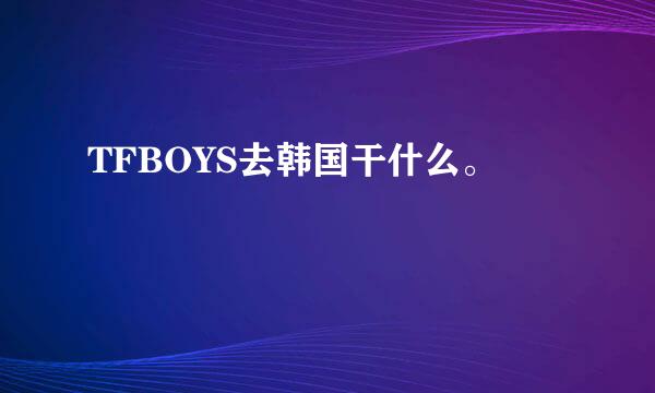 TFBOYS去韩国干什么。