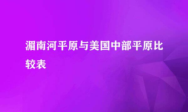 湄南河平原与美国中部平原比较表