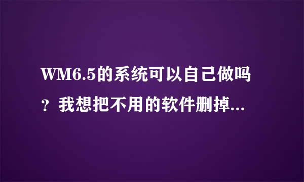 WM6.5的系统可以自己做吗？我想把不用的软件删掉或自己加自己喜欢的，做自己的系统，需要什么软件