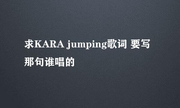 求KARA jumping歌词 要写那句谁唱的