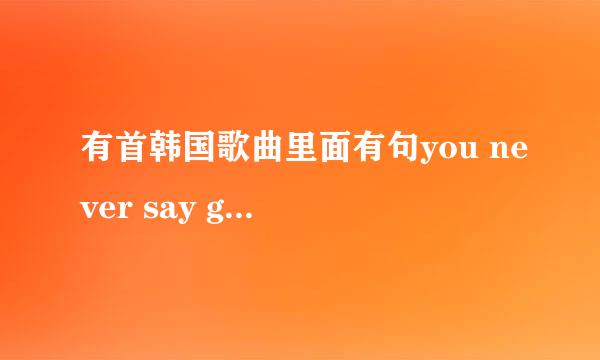 有首韩国歌曲里面有句you never say goodbye 。这首歌曲叫什么名字？