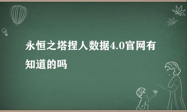 永恒之塔捏人数据4.0官网有知道的吗