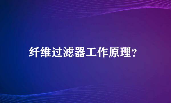 纤维过滤器工作原理？