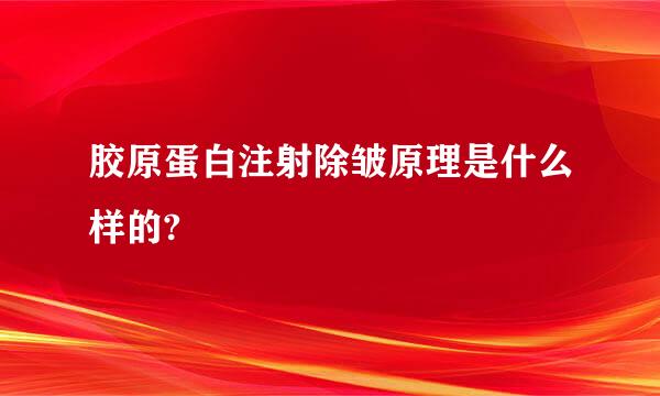 胶原蛋白注射除皱原理是什么样的?