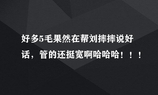 好多5毛果然在帮刘摔摔说好话，管的还挺宽啊哈哈哈！！！