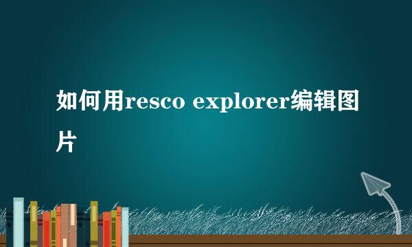 如何用resco explorer编辑图片