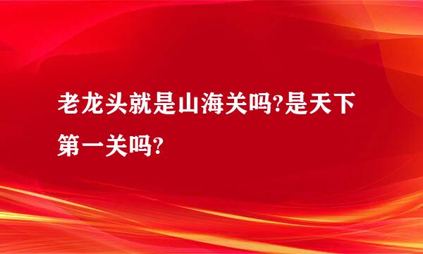 老龙头就是山海关吗?是天下第一关吗?