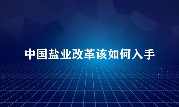 中国盐业改革该如何入手