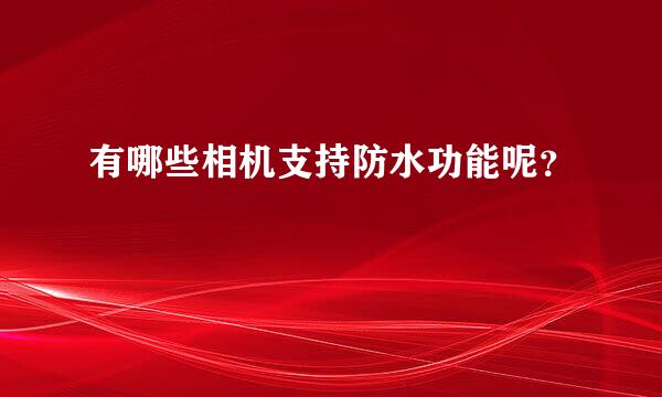 有哪些相机支持防水功能呢？