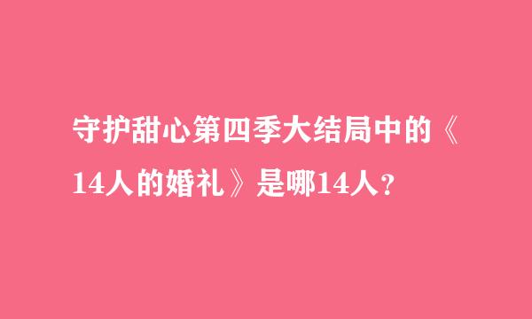 守护甜心第四季大结局中的《14人的婚礼》是哪14人？