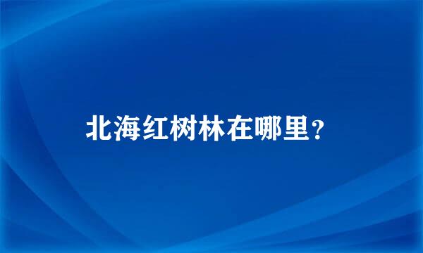 北海红树林在哪里？