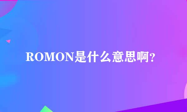 ROMON是什么意思啊？