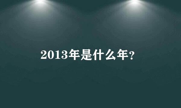 2013年是什么年？