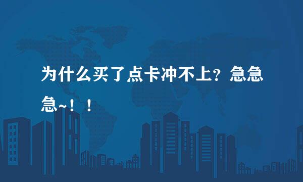 为什么买了点卡冲不上？急急急~！！