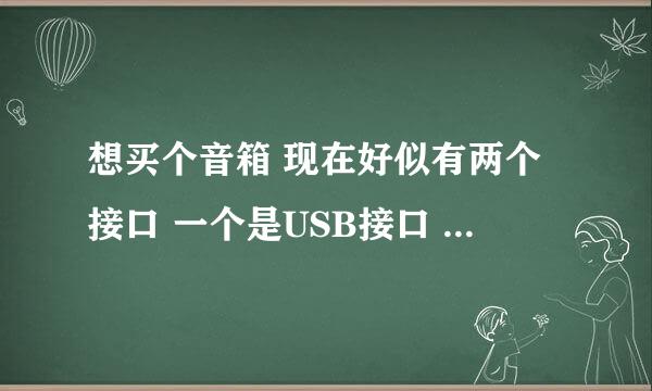 想买个音箱 现在好似有两个接口 一个是USB接口 一个是插耳机的接口