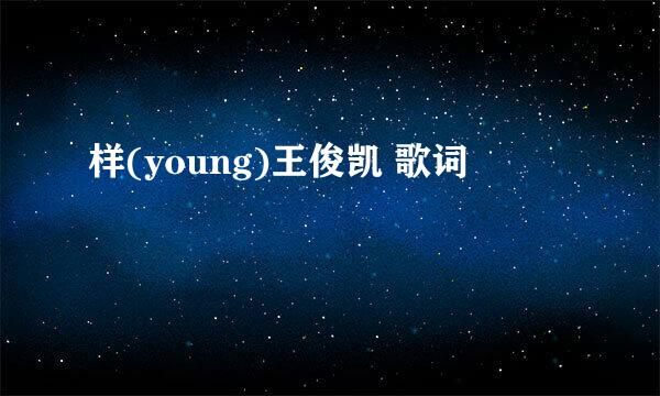 样(young)王俊凯 歌词