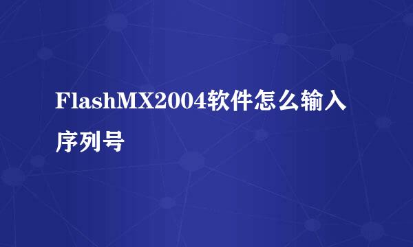 FlashMX2004软件怎么输入序列号