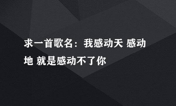 求一首歌名：我感动天 感动地 就是感动不了你