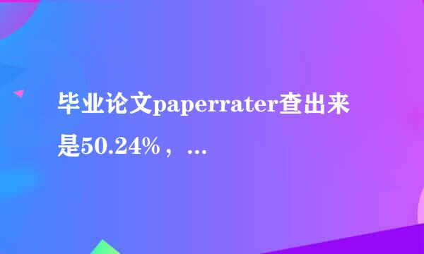 毕业论文paperrater查出来是50.24%，万方才3%多，维普是13%多，怎么办！哪个准些？学校要求30%