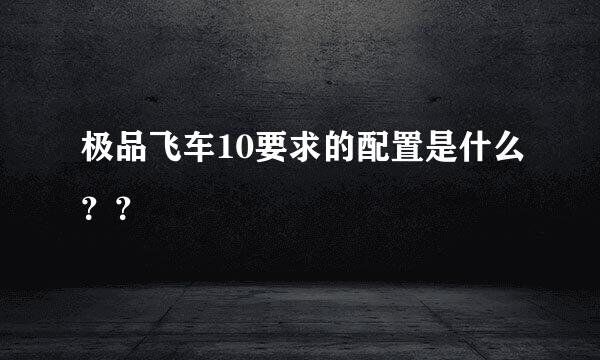 极品飞车10要求的配置是什么？？