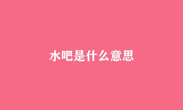 水吧是什么意思