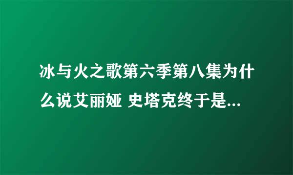 冰与火之歌第六季第八集为什么说艾丽娅 史塔克终于是no one