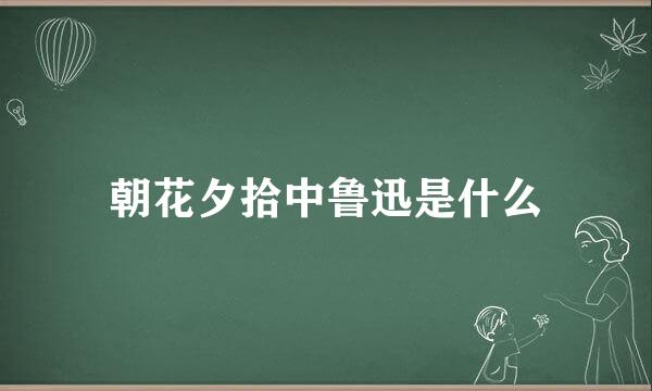 朝花夕拾中鲁迅是什么