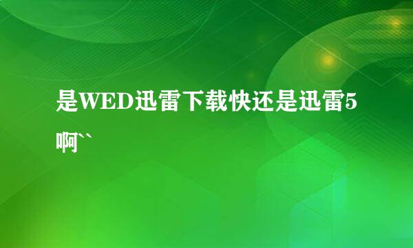 是WED迅雷下载快还是迅雷5啊``