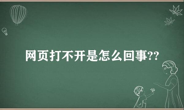 网页打不开是怎么回事??