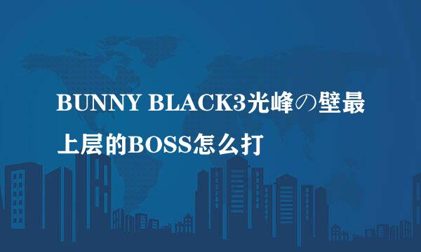 BUNNY BLACK3光峰の壁最上层的BOSS怎么打